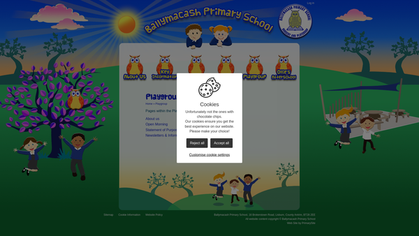 Screenshot of the Ballymacash Playgroup website