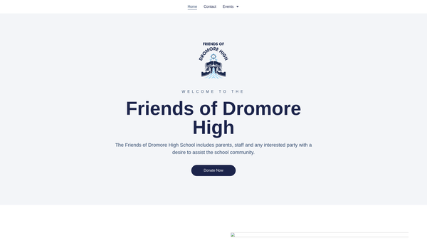 Screenshot of the Friends of Dromore High website