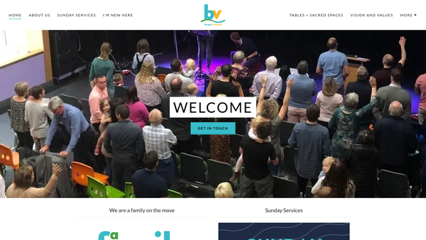 Screenshot of the Bangor Vineyard Church website