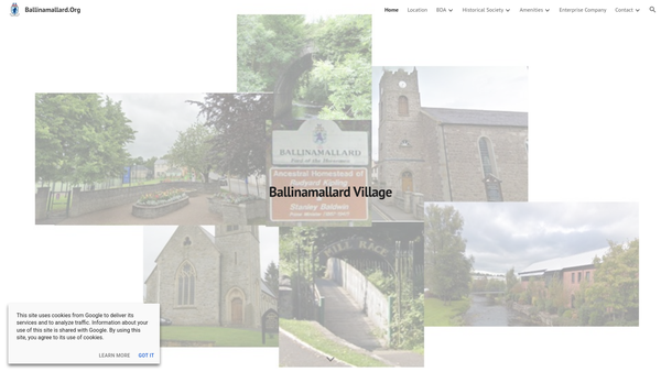 Screenshot of the Ballinamallard Development Association website