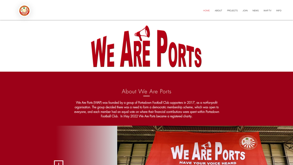Screenshot of the We Are Ports website