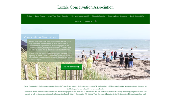 Screenshot of the Lecale Conservation website