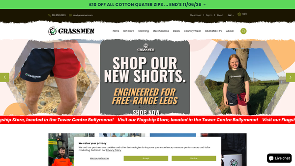 Screenshot of the Project GRASSMEN website