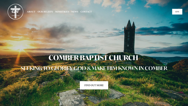 Screenshot of the Comber Baptist Church website