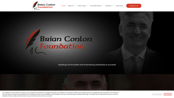 Screenshot of the The Brian Conlon Foundation website