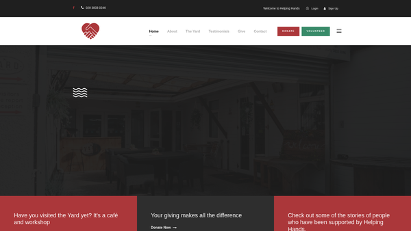Screenshot of the Helping Hands Community Outreach Project website