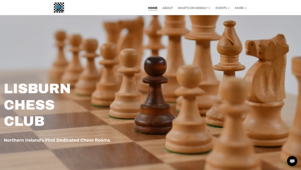 Screenshot of the Lisburn Chess Club website