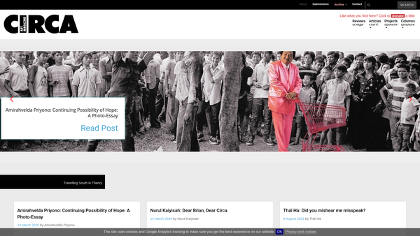 Screenshot of the Circa Art Magazine website