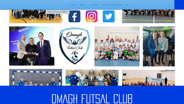 Screenshot of the Omagh Futsal Association website