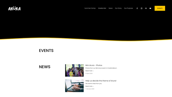 Screenshot of the Arura N.I. Trust website