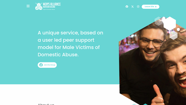 Screenshot of the Men's Alliance (N.I,) website