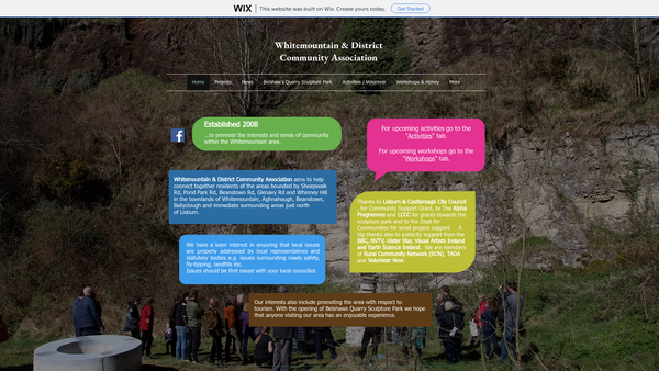 Screenshot of the Whitemountain & District Community Association website