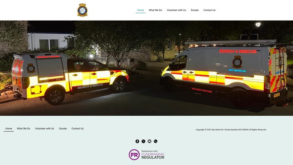 Screenshot of the Sky Watch NI website