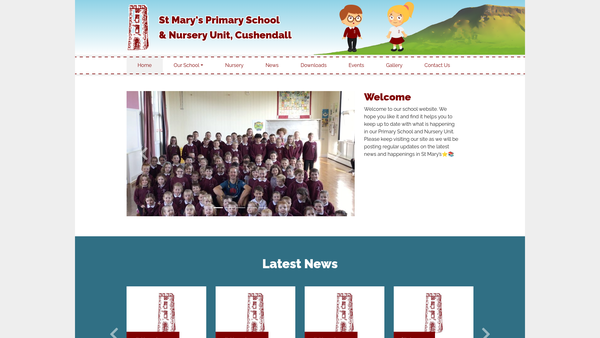 Screenshot of the St Mary's Primary School PTA website