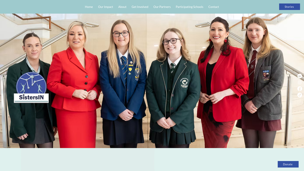 Screenshot of the SistersIN Limited website