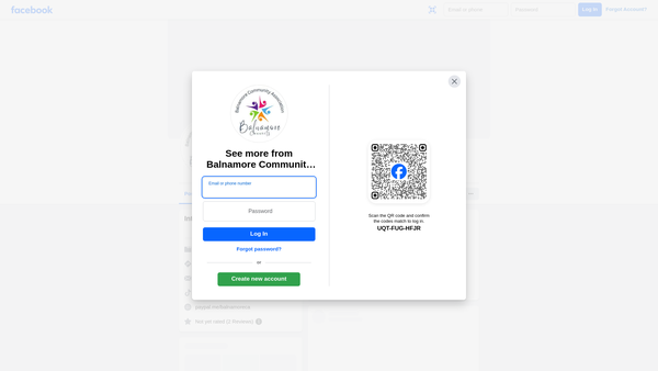 Screenshot of the Balnamore Community Association website