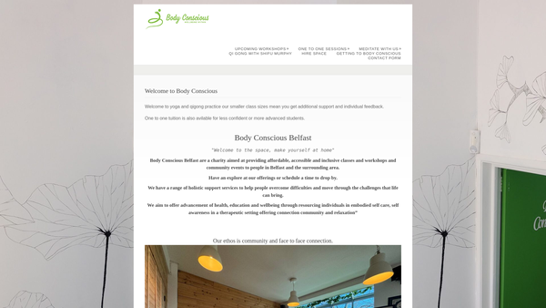 Screenshot of the Body Conscious Belfast website