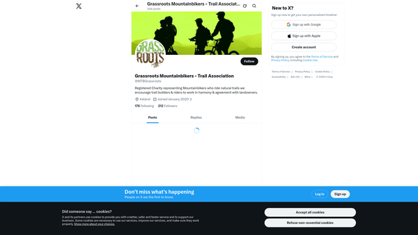 Screenshot of the Grassroots Mountainbikers website