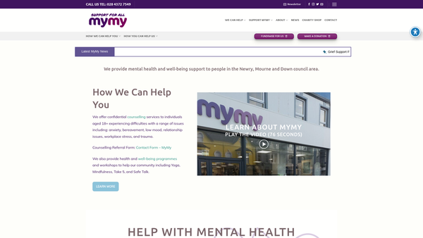 Screenshot of the Mind Your Mate and Yourself (MYMY) website