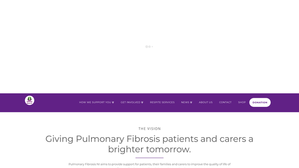 Screenshot of the Pulmonary Fibrosis N.I. website
