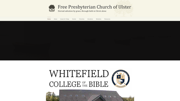 Screenshot of the The General Presbytery of the Free Presbyterian Church of Ulster website