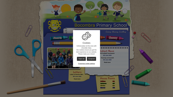 Screenshot of the Bocombra Primary School Parent Teacher Association website