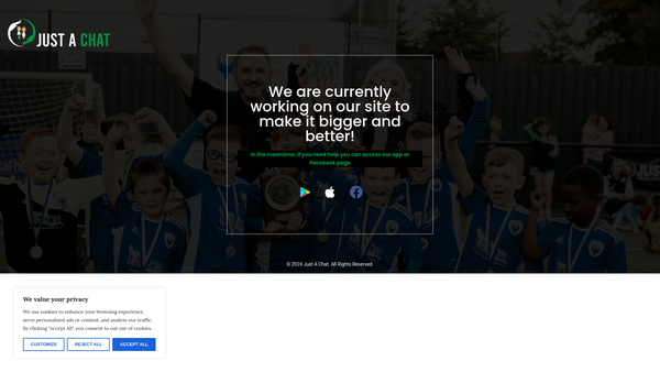 Screenshot of the Just A Chat website