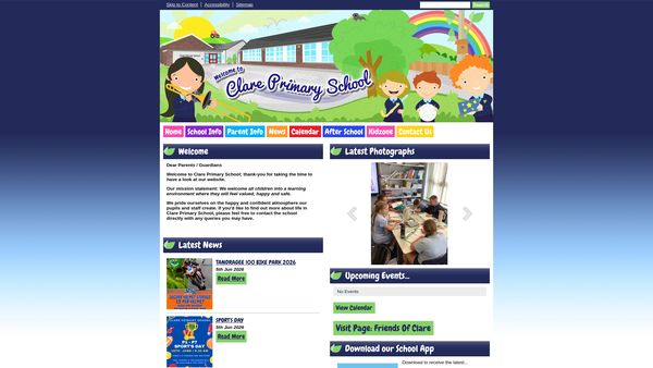 Screenshot of the Friends of Clare website
