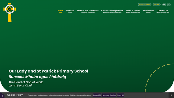 Screenshot of the Our Lady and St Patrick PS PTA website