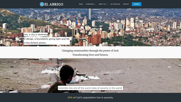 Screenshot of the El Abrigo (N.I.) website