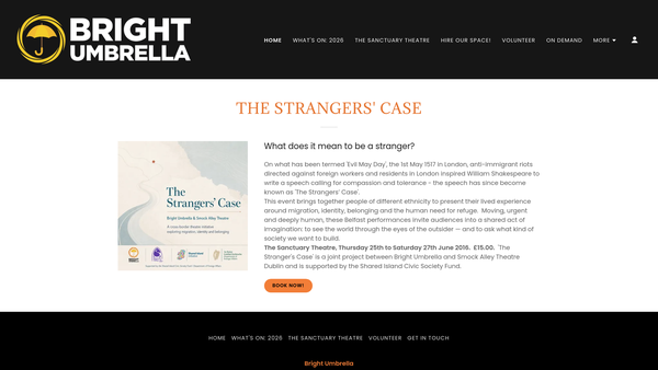 Screenshot of the Bright Umbrella Drama Company Limited website