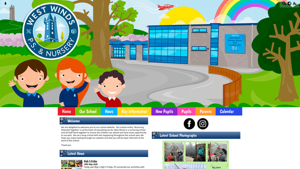 Screenshot of the Friends of West Winds website