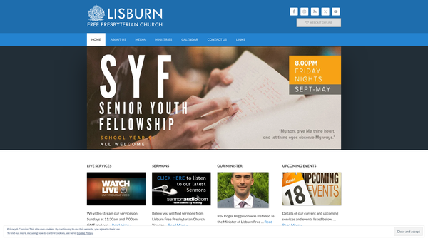 Screenshot of the Lisburn Free Presbyterian Church website