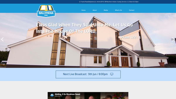Screenshot of the Ballymena Free Presbyterian Church website