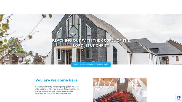 Screenshot of the Grace Free Presbyterian Church website