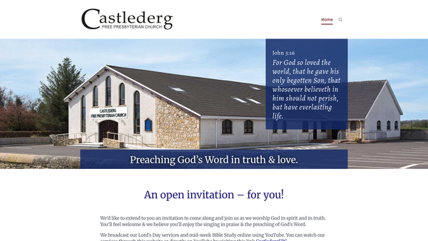 Screenshot of the Castlederg Free Presbyterian Church website