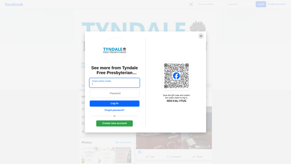 Screenshot of the William Tyndale Memorial Free Presbyterian Church website