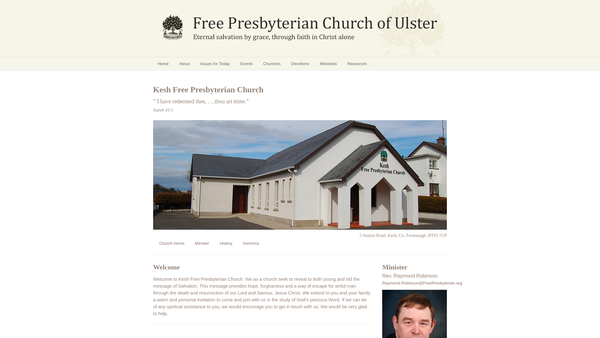 Screenshot of the Kesh Free Presbyterian Church website