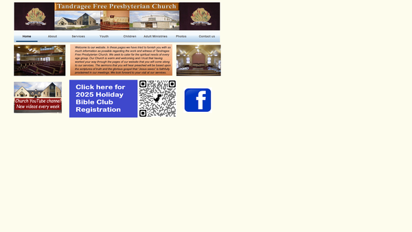 Screenshot of the Tandragee Free Presbyterian Church website