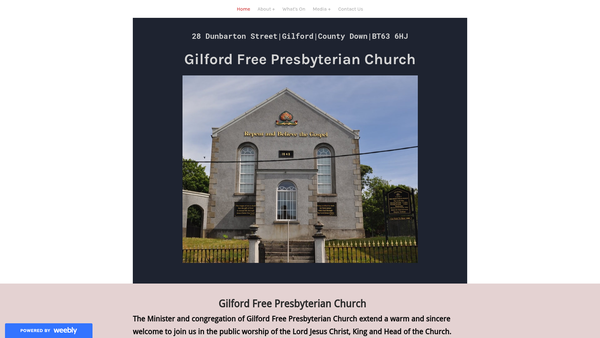 Screenshot of the Gilford Free Presbyterian Church website