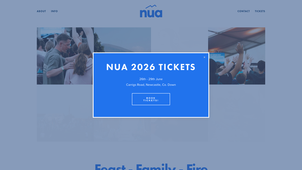 Screenshot of the NUA Festival website