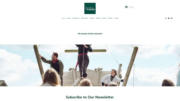 Screenshot of the Green Room Productions NI website