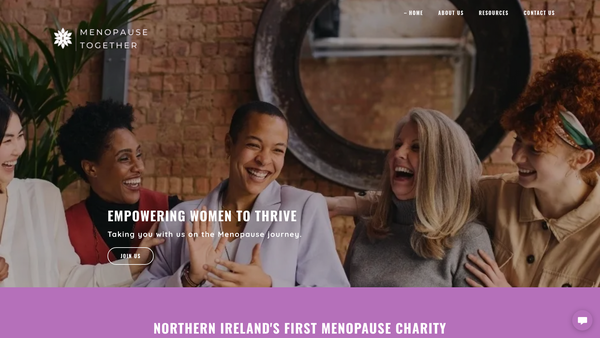 Screenshot of the Menopause Together Ltd website
