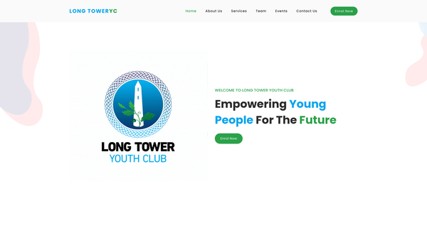Screenshot of the Long Tower Youth Club Ltd website