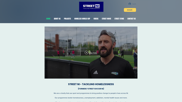 Screenshot of the Street NI (Tackling Homelessness) Ltd website