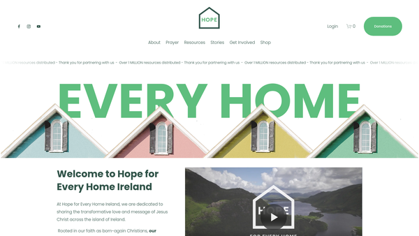 Screenshot of the Hope for Every Home Ireland website