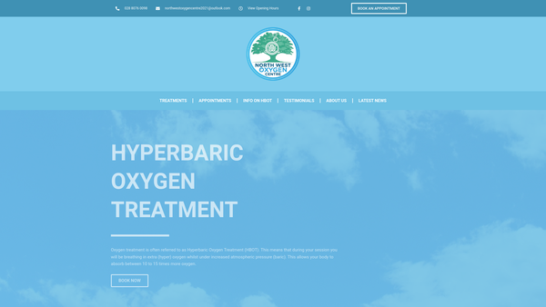 Screenshot of the North West Oxygen Centre Ltd website