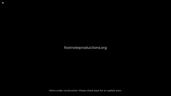 Screenshot of the Footnote Productions website