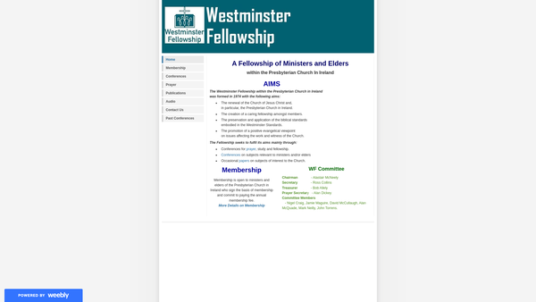 Screenshot of the Westminster Fellowship website