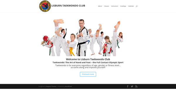 Screenshot of the Lisburn Taekwondo Club website